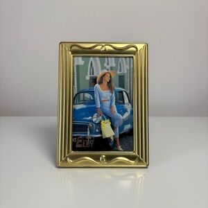 Vintage Elby Gold Toned Picture Frame 5x7 Stand Alone or Gallery Wall